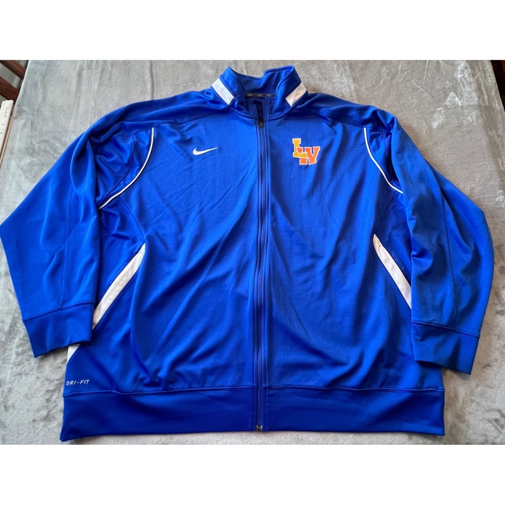Nike Track Jacket Mens 4XL Blue Dri-FIT Full Zip LV Logo 621943-494